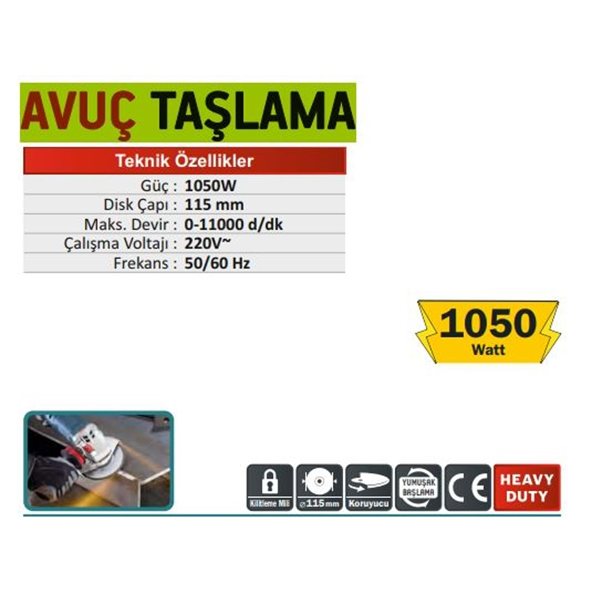 CMC 115mm AVUÇ TAŞLAMA 1050W