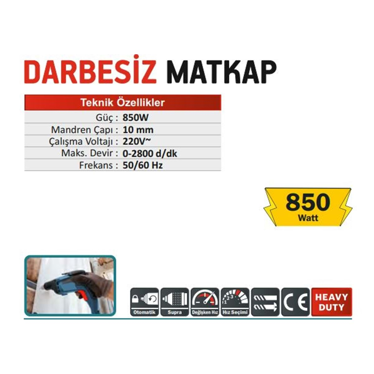 CMC 10mm DARBESİZ MATKAP 850W