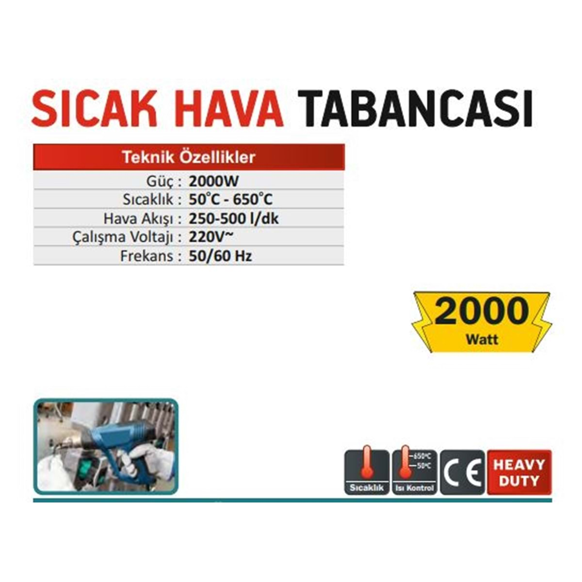 CMC SICAK HAVA TABANCASI 2000W