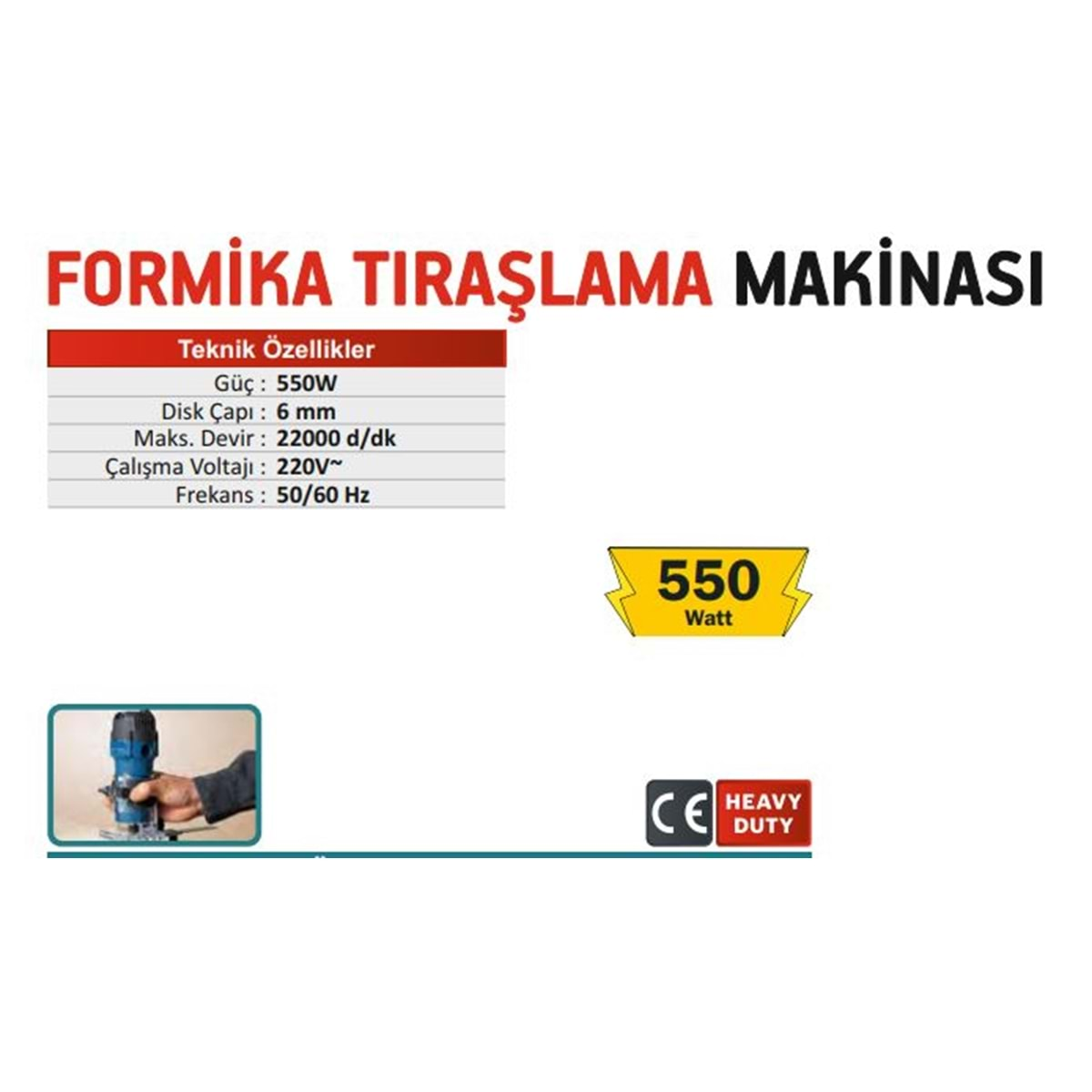 CMC FORMİKA TIRAŞLAMA MAKİNASI 550W