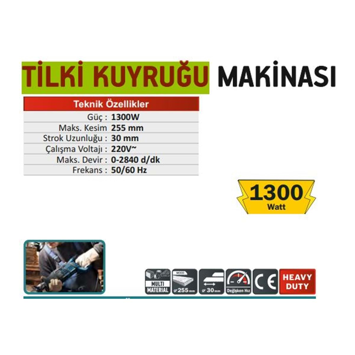 CMC TİLKİ KUYRUĞU MAKİNASI 1300W