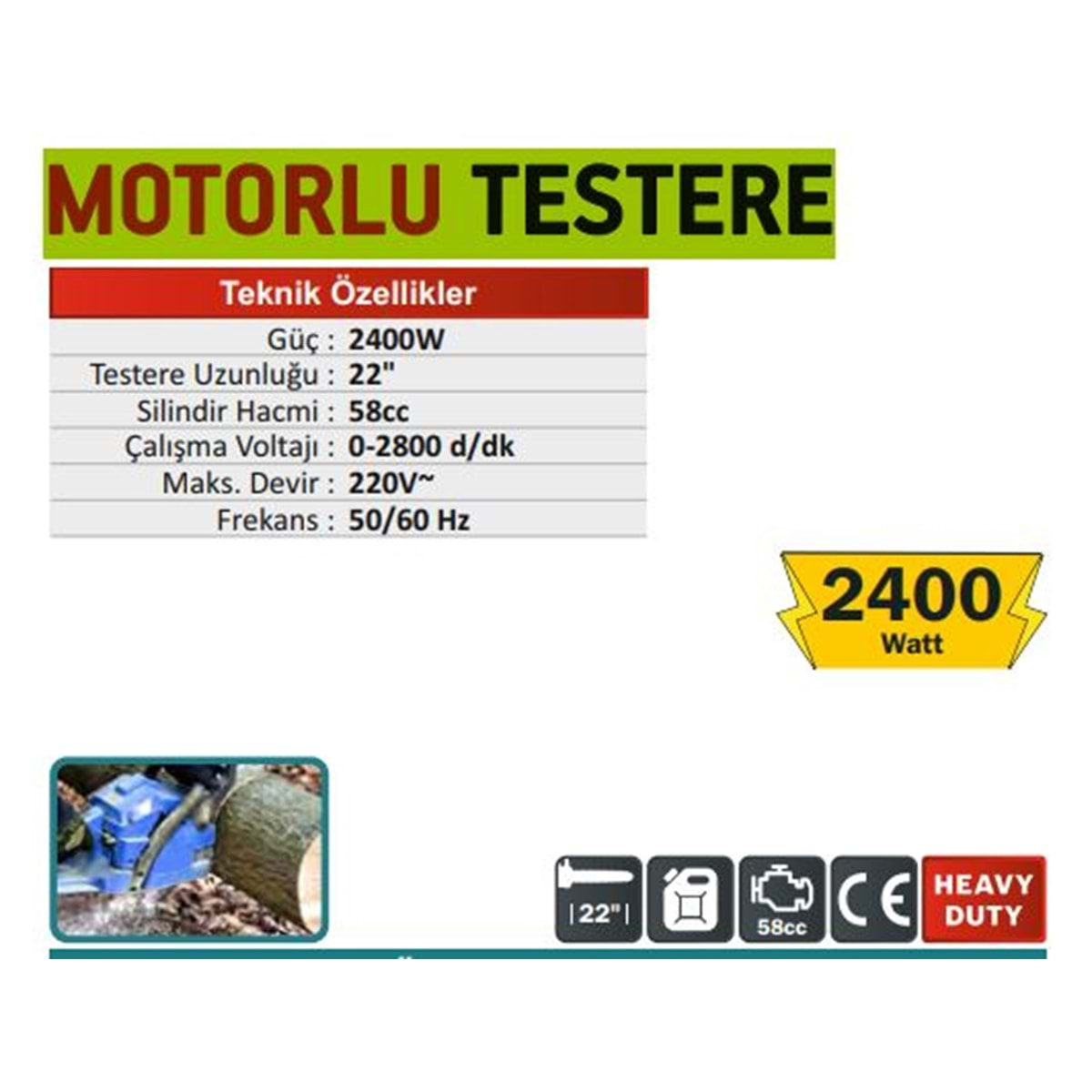 CMC MOTORLU TESTERE 2400W