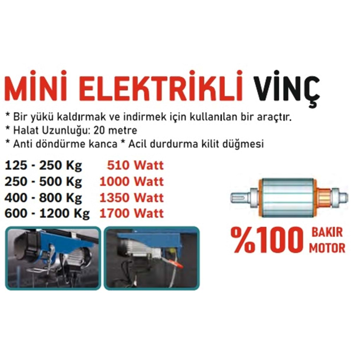 CMC ELEKTİRİKLİ CARASKAL 125-250 KG