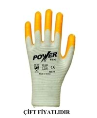 POWER BEYAZ-SARI DÜZ POLYESTER ELDİVEN (10 NO) TEK001