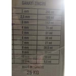 8 MM MAKARALI ZİNCİR