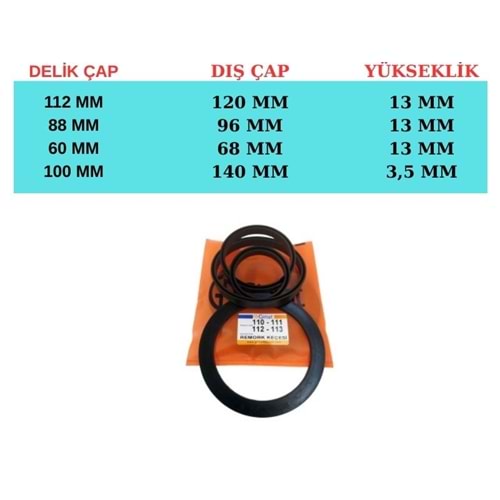 110-111-112-113 TOSYA 3 KD PİSTON KEÇE SETİ